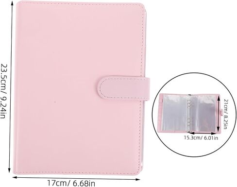 A5 6 Ring Travel Photo Album Binder with 60 Pockets, Pink | Pu Leather Soft Cover, Double Sided Inserts, Refillable Pages, Loose Leaf Storage for Pictures in Saudi Arabia