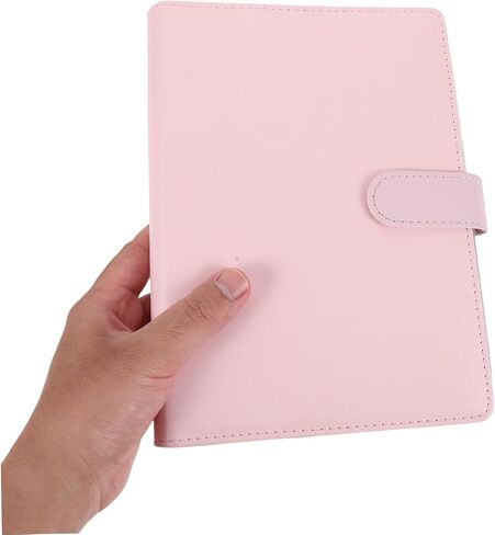 A5 6 Ring Travel Photo Album Binder with 60 Pockets, Pink | Pu Leather Soft Cover, Double Sided Inserts, Refillable Pages, Loose Leaf Storage for Pictures in Saudi Arabia