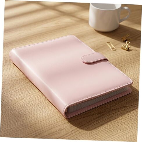A5 6 Ring Travel Photo Album Binder with 60 Pockets, Pink | Pu Leather Soft Cover, Double Sided Inserts, Refillable Pages, Loose Leaf Storage for Pictures in Saudi Arabia