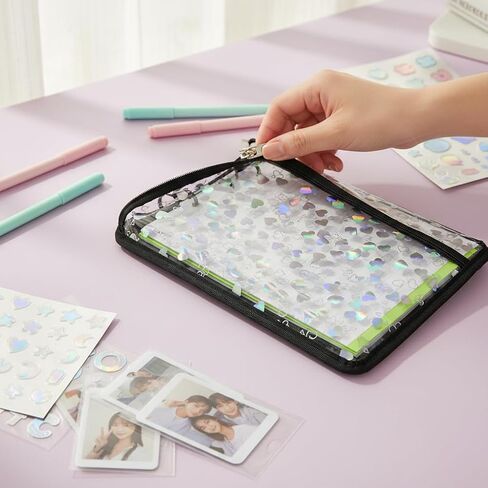Heart Zipper Binder Loose-Leaf | Loose Leaf Binding, Metal Rings, Photo Album Application, Secure Zipper Closure, For Students, For Memories in Saudi Arabia