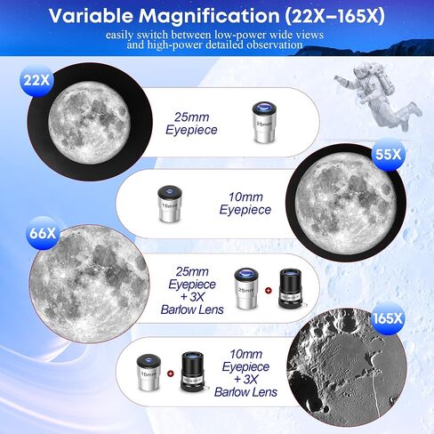 UncleHu Telescope for Adults High Powered,90mm Aperture 550mm Refractor | Professional Travel Telescope for Beginners Stargazing,with fully multi-coated,Folding Stool&Tripod&Phone Adapter& Bag in Saudi Arabia