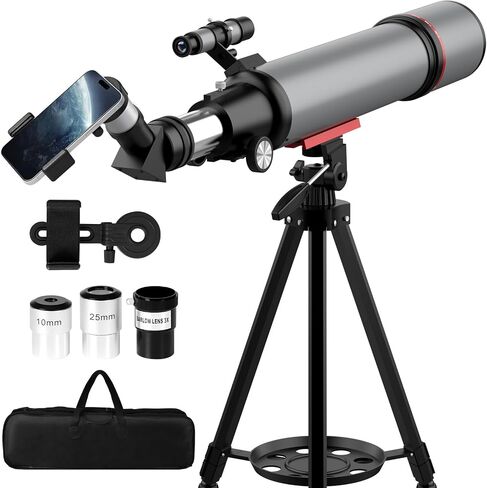 WOZEL Telescope for Adults High Powered - 90mm 600mm Astronomy Refractor | 30x-180x, Portable, Observe the moon & landscape, Travel, Kids Beginners Gifts, Tripod, Bag, Phone Adapter in Saudi Arabia