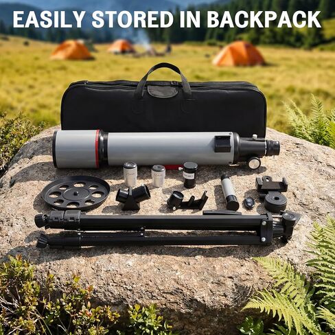 WOZEL Telescope for Adults High Powered - 90mm 600mm Astronomy Refractor | 30x-180x, Portable, Observe the moon & landscape, Travel, Kids Beginners Gifts, Tripod, Bag, Phone Adapter in Saudi Arabia