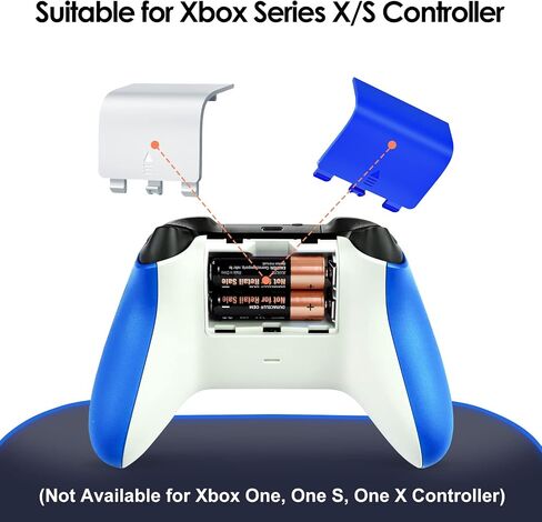 4-Pack Battery Back Door Lids for Xbox Series X/S Controllers, Blue/White | Replacement Back Shell Covers For Lost Or Damaged Battery Doors; Snap-On Abs Design, Not For Xbox One Controllers in Saudi Arabia