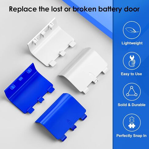 4-Pack Battery Back Door Lids for Xbox Series X/S Controllers, Blue/White | Replacement Back Shell Covers For Lost Or Damaged Battery Doors; Snap-On Abs Design, Not For Xbox One Controllers in Saudi Arabia