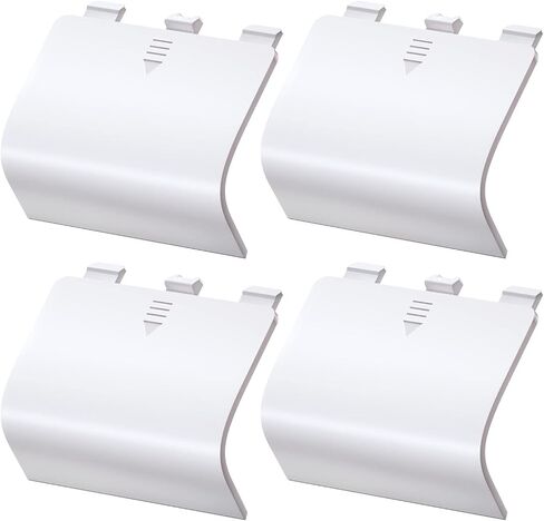4-Pack Battery Back Door Lids for Xbox Series X/S Controllers, White | Replacement Back Shell Covers For Lost Or Damaged Battery Doors; Snap-On Abs Design, Not For Xbox One Controllers in Saudi Arabia