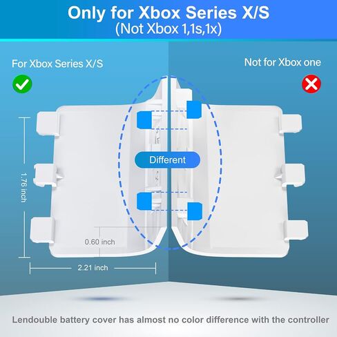 4-Pack Battery Back Door Lids for Xbox Series X/S Controllers, White | Replacement Back Shell Covers For Lost Or Damaged Battery Doors; Snap-On Abs Design, Not For Xbox One Controllers in Saudi Arabia