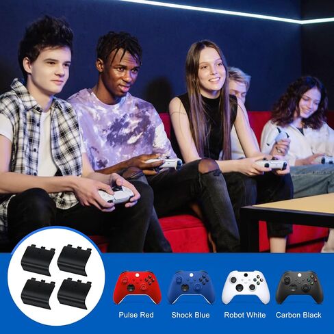 4-Pack Battery Back Door Lids for Xbox Series X/S Controllers, Black | Replacement Back Shell Covers For Lost Or Damaged Battery Doors; Snap-On Abs Design, Not For Xbox One Controllers in Saudi Arabia