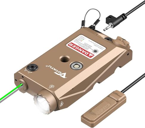 VOTATU V840 Laser Light Combo, Green/IR Laser 1500LM Flashlight for Rifle AR, Dual-Laser from One Output, Laser Flashlight Combo with Pressure Switch, Compatible with M-LOK Picatinny Rail in Kuwait