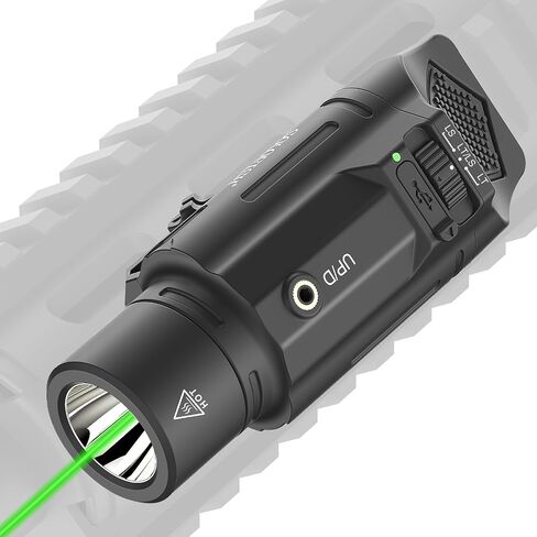 1500 Lumens Tactical Flashlight with Adjustable Rail Mount | Compatible with Picatinny Rail for Rifle (No Pistol), Weapon Light with Strobe/Momentary/Power Indicator in Saudi Arabia