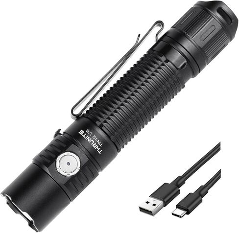 ThruNite TN12 V6 Rechargeable Tactical Flashlight, True 1950 Lumens 259m Throw, EDC Pocket LED Flashlight High Lumens, USB-C Dual Switch, IPX8 Waterproof Police Duty Light with Holster in Saudi Arabia
