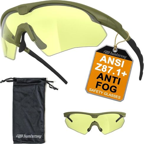 HTS HUNTERSKY S53 Anti Fog Tactical Shooting Range Safety Glasses ANSI Z87.1 Ballistic Eye Protection Hunting Airsoft Riding in Kuwait