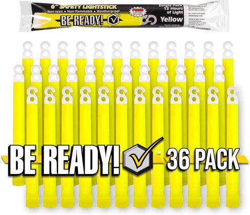 Be Ready - Industrial 12 Hour Illumination Emergency Safety Chemical Light Glow Sticks 36 Pack in Saudi Arabia