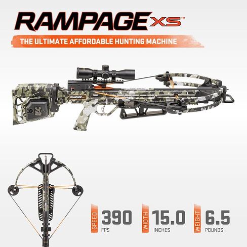 Wicked Ridge by TenPoint Rampage XS Crossbow, Peak XT - 390 FPS - The Ultimate Affordable Hunting Machine - Includes Lighted 3X Pro-View Scope in Saudi Arabia