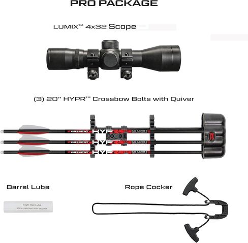 Killer Instinct Vital-X 31.5-Inch Ultra-Narrow Rest, Easy-to-Cock Crossbow | Patented, Fully Synchronized X Cam, Rope Cocker, Quiver, Rail Lube in Kuwait