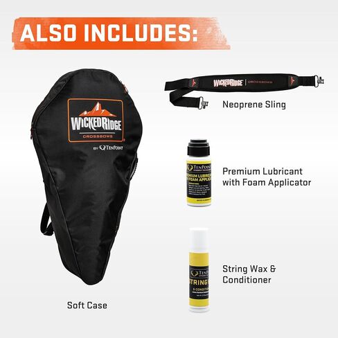 Wicked Ridge by TenPoint RDX 410 Ready-to-Hunt Package - Includes Nine Match 400 Non-Lighted + Three Match 400 Lighted Arrows, Soft Case, Neoprene Sling, Premium Lubricant & String Wax & Conditioner | Match 400 Non-Lighted, Match 400 Lighted Arrows, Soft  in Saudi Arabia