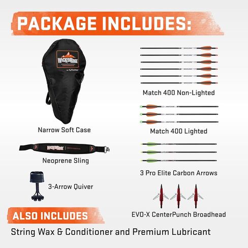 Wicked Ridge Invader M1 De-Cock Crossbow Scope Bundle | Soft Case, Alpha-Nock Carbon Arrow, Alpha-Blaze Lighted Carbon Arrows, Neoprene Sling, (7 items) in Saudi Arabia