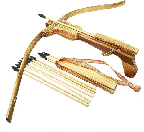 Adventure Awaits! - Handmade Crossbow Set - 10 Wood Arrows and Wood Quiver Included - for Outdoor Play in Saudi Arabia