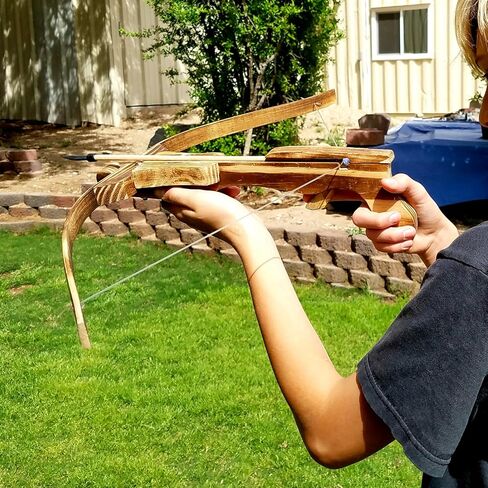Adventure Awaits! - Handmade Crossbow Set - 10 Wood Arrows and Wood Quiver Included - for Outdoor Play in Saudi Arabia