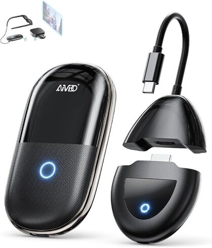AIMIBO Wireless HDMI Transmitter and Receiver for AR Glasses, HDMI & USB-C Ports, 5G, 60Hz, 5000mAh Battery for Laptop, DVD Player, Cable Box, PS5 to XREAL/RayNeo/Rokid/TV/Monitor/Projector in Saudi Arabia