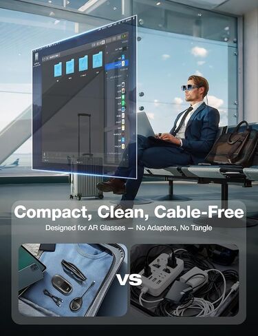 AIMIBO Wireless HDMI Transmitter and Receiver for AR Glasses, HDMI & USB-C Ports, 5G, 60Hz, 5000mAh Battery for Laptop, DVD Player, Cable Box, PS5 to XREAL/RayNeo/Rokid/TV/Monitor/Projector in Saudi Arabia