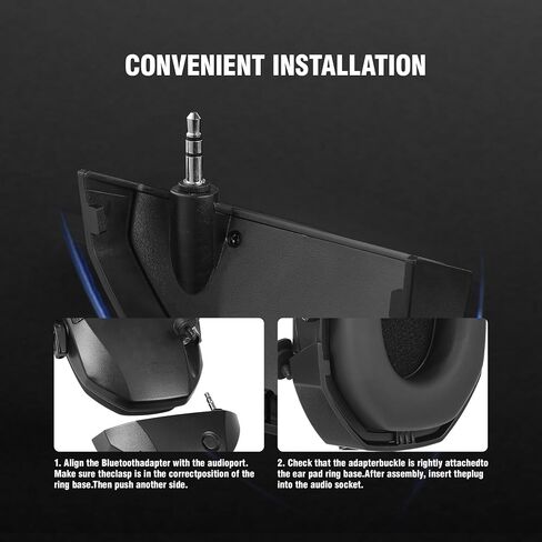 Bluetooth Adapter for Walker's Razor Earmuffs, 5.1 Bluetooth Receiver with TypeC Port, Rechargeable Bluetooth Accessories Compatible with Walker's Shooting Headphones in Kuwait