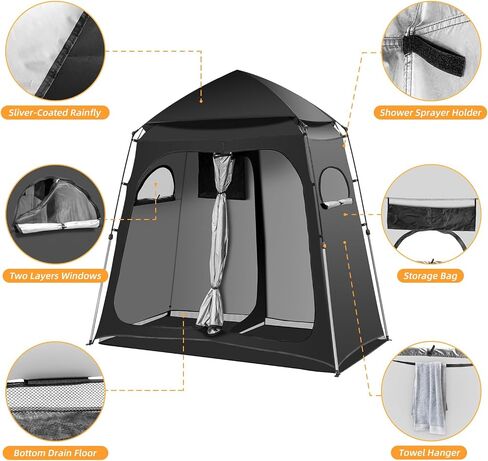 Camping Shower Tent, Pop Up Portable Outdoor Privacy Tent for Changing,Toilet,Bathroom in Kuwait
