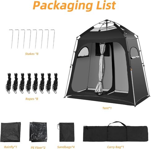 Camping Shower Tent, Pop Up Portable Outdoor Privacy Tent for Changing,Toilet,Bathroom in Kuwait