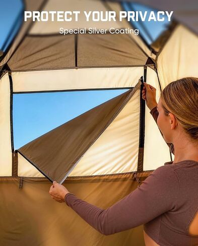 FanttikOutdoor Zeta A1 Pro Shower Tent 1 Rooms, Portable Privacy Shelter for Shower & Dressing, Instant Setup in 60 Seconds with Rainfly & Windproof, Ideal for Camping & Hiking, Fishing, Beach in Saudi Arabia