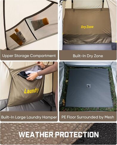 FanttikOutdoor Zeta A1 Pro Shower Tent 1 Rooms, Portable Privacy Shelter for Shower & Dressing, Instant Setup in 60 Seconds with Rainfly & Windproof, Ideal for Camping & Hiking, Fishing, Beach in Saudi Arabia