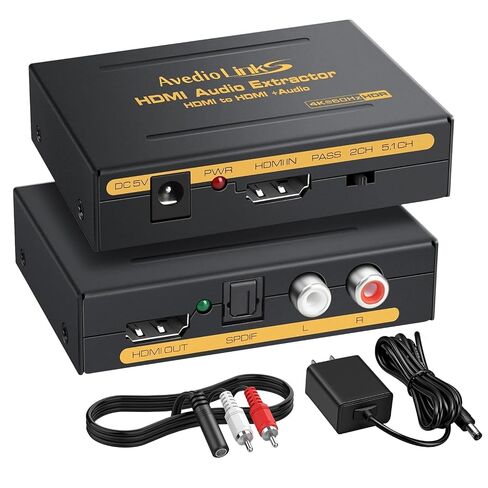 Avedio Links HDMI Audio Extractor 4K 60Hz, HDMI to Optical L/R 3.5mm | Supports HDMI 2.0, HDCP 2.2, HDR, Dolby Vision, Compatible with Fire Stick, Blu-ray Player, PS5, TV box, gaming consoles in Kuwait