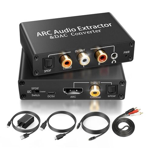 HDMI ARC Audio Extractor DAC Converter 192KHz, Optical SPDIF RCA 3.5mm in Kuwait