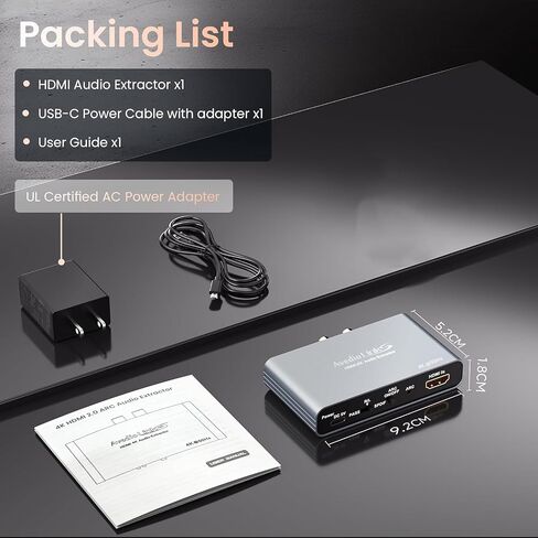 ARC HDMI Audio Extractor 4K@60Hz eARC/ARC to Optical SPDIF RCA AUX | Supports LPCM 5.1/DTS, converts HDMI ARC/eARC audio to Optical SPDIF, RCA and 3.5mm AUX for TV, PS5 and soundbar in Saudi Arabia