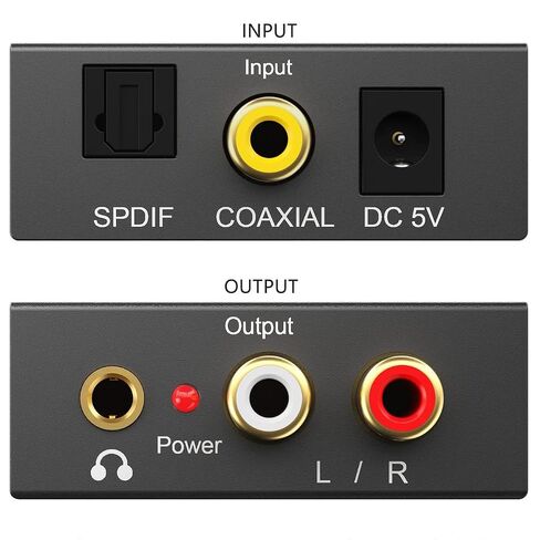 Digital to Analog Audio Converter 192KHz, DAC Digital SPDIF Coaxial Optical Convert to L/R RCA, Toslink Optical to 3.5mm Jack Audio Adapter for PS4 HD DVD Home Cinema Systems in Saudi Arabia