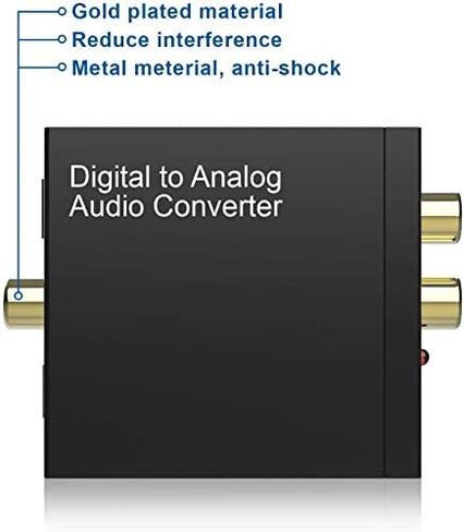 Digital to Analog Audio Converter 192KHz, DAC Digital SPDIF Coaxial Optical Convert to L/R RCA, Toslink Optical to 3.5mm Jack Audio Adapter for PS4 HD DVD Home Cinema Systems in Saudi Arabia