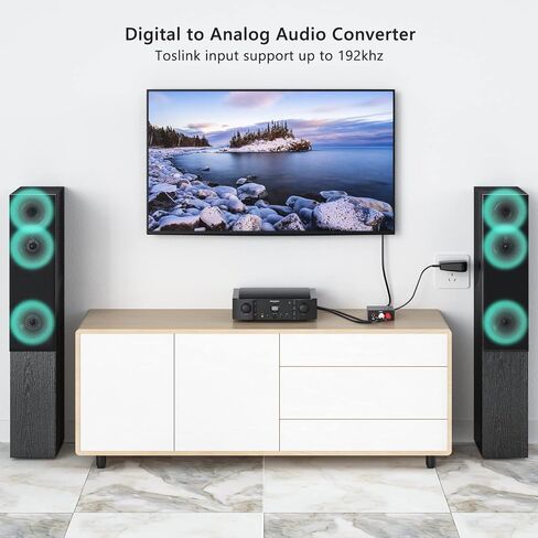 Digital to Analog Audio Converter 192KHz, DAC Digital SPDIF Coaxial Optical Convert to L/R RCA, Toslink Optical to 3.5mm Jack Audio Adapter for PS4 HD DVD Home Cinema Systems in Saudi Arabia