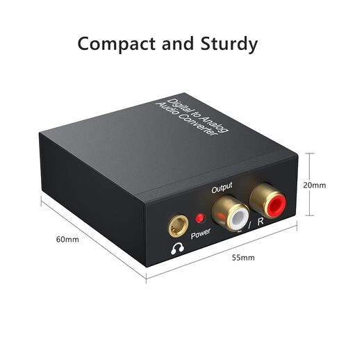 Digital to Analog Audio Converter 192KHz, DAC Digital SPDIF Coaxial Optical Convert to L/R RCA, Toslink Optical to 3.5mm Jack Audio Adapter for PS4 HD DVD Home Cinema Systems in Saudi Arabia