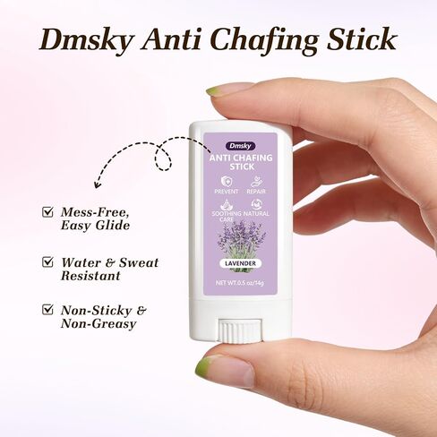 Dmsky 4 Flavors Anti Chafe Balm,Anti Chafing Stick for Men and Women,Chafing Stick with Added Emollients for Dry, Sensitive Skin,Use on Arm,Underarm,Chest,Bra Line,Thigh Chafing,Mini 0.5 OZ in Saudi Arabia