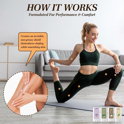 Dmsky 4 Flavors Anti Chafe Balm,Anti Chafing Stick for Men and Women,Chafing Stick with Added Emollients for Dry, Sensitive Skin,Use on Arm,Underarm,Chest,Bra Line,Thigh Chafing,Mini 0.5 OZ in Saudi Arabia