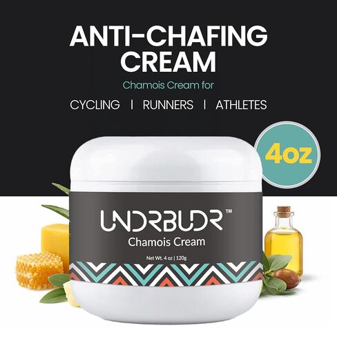 Chamois Cream for Cyclists, Low Friction, Anti Chafing Cream, 4oz | Reduces Saddle Sores, Plant Based Formula with Aloe, Shea Butter, Cocoa Butter & Vitamin-E for Men & Women, Runners, Athletes in Kuwait