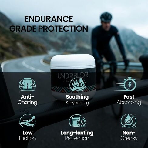Chamois Cream for Cyclists, Low Friction, Anti Chafing Cream, 4oz | Reduces Saddle Sores, Plant Based Formula with Aloe, Shea Butter, Cocoa Butter & Vitamin-E for Men & Women, Runners, Athletes in Kuwait