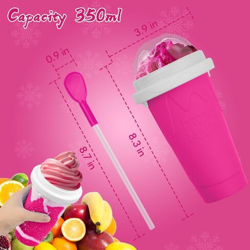 2PCS Slushie Maker Cup,DIY Magic Quick Frozen Smoothies Cups for Homemade Milk Shake Ice Cream Maker, Cooling Cups, Double Layer Squeeze Slushy Maker Cup,Birthday Funny Gifts for Mom Dad, Boy, Girls in Saudi Arabia