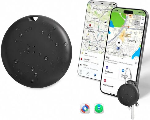 OTIC Air Tracker Tag (for iOS & Android) Bluetooth Smart Tracker 4 Pack | Item Finder Locator, Apple Find My/Google Find Hub, Replaceable Battery/Waterproof Gift for Keys/Luggage/Backpack-Black in Saudi Arabia