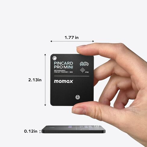 Momax Wallet Tracker Smart Finder - Rechargeable Slim Bluetooth Key Tracking Card with 1-Year Battery, Apple Find My (iOS Only), Item Locator for Luggage Tag, Suitcase, Passport, Backpacks, Mini Size in Saudi Arabia