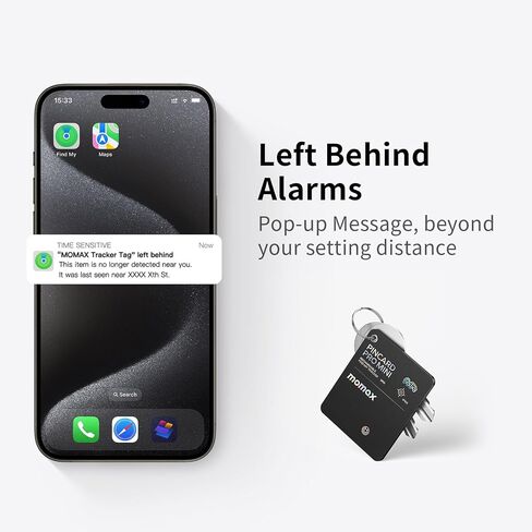 Momax Wallet Tracker Smart Finder - Rechargeable Slim Bluetooth Key Tracking Card with 1-Year Battery, Apple Find My (iOS Only), Item Locator for Luggage Tag, Suitcase, Passport, Backpacks, Mini Size in Saudi Arabia
