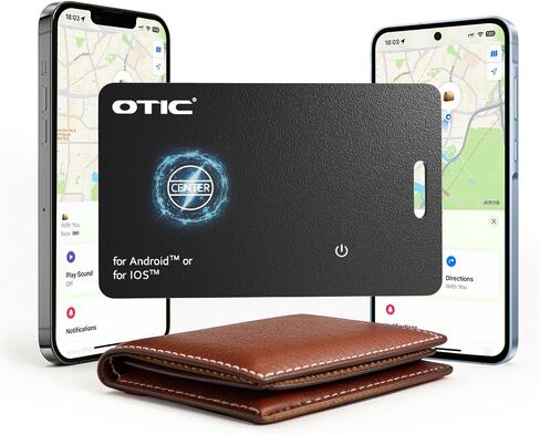 OTIC Slim Bluetooth Wallet Tracker, Tag for Apple Find My & Google Find Hub | 0.07in Ultra Slim Design, Dual System Tracking,Rechargeable Battery, Sound Alert, Waterproof Item Finder for Wallet & Luggage in Saudi Arabia