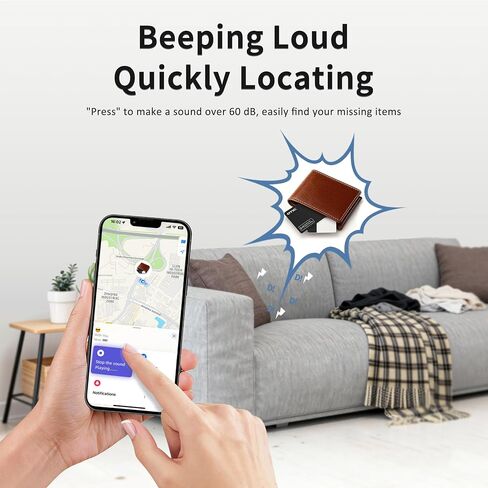 OTIC Slim Bluetooth Wallet Tracker, Tag for Apple Find My & Google Find Hub | 0.07in Ultra Slim Design, Dual System Tracking,Rechargeable Battery, Sound Alert, Waterproof Item Finder for Wallet & Luggage in Saudi Arabia