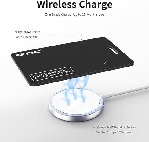OTIC Slim Bluetooth Wallet Tracker, Tag for Apple Find My & Google Find Hub | 0.07in Ultra Slim Design, Dual System Tracking,Rechargeable Battery, Sound Alert, Waterproof Item Finder for Wallet & Luggage in Saudi Arabia