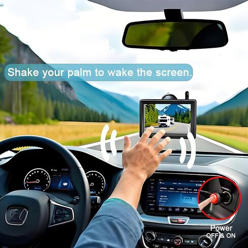 YEOIZO Solar Magnetic Wireless Backup Camera for Truck with 5' Monitor | No wiring/drill, 3-min install, night vision, rechargeable, Hitch Car/SUV/RV/trailer/Camper/horse, Rear View Reverse in Saudi Arabia