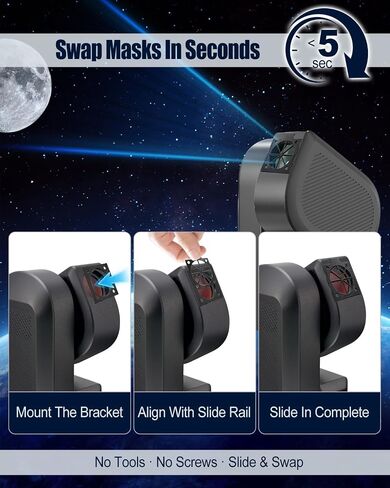 Astronomy Accessory Kit Fits for ZWO Seestar S50 Mask Pro Bahtinov Mask | 4x 6x 8x Diffraction Spikes Masks, Slide-Rail Dust Cover, for Deep Sky Imaging in Saudi Arabia